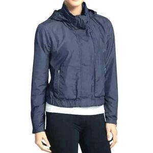 Athleta Windbreaker Bomber Jacket Women's Sz Medium Navy Blue